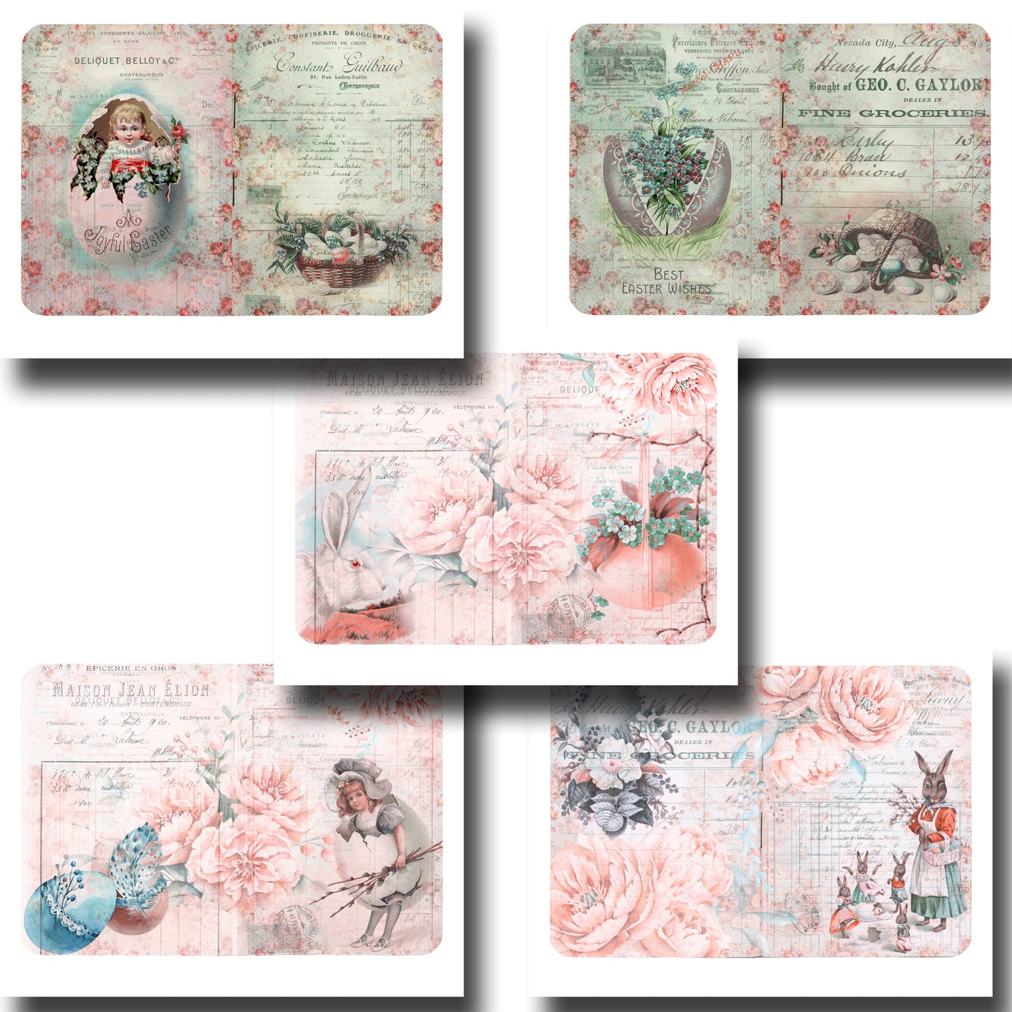 Soft Vintage Easter Journal Pages - 23-7174