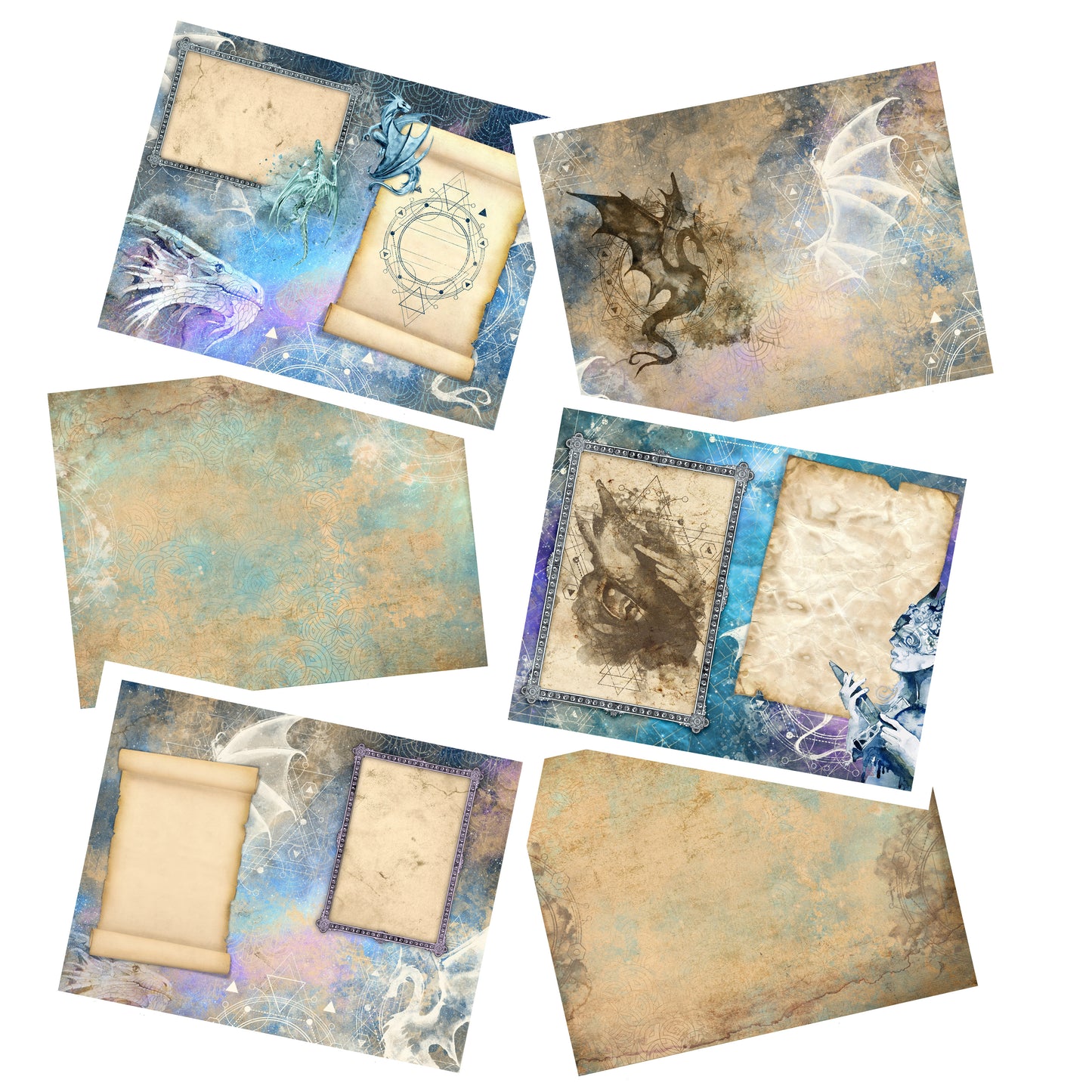 Dragons Junk Journal Kit - 7212 - EZscrapbooks Scrapbook Layouts Journals, Mystical-Fantasy
