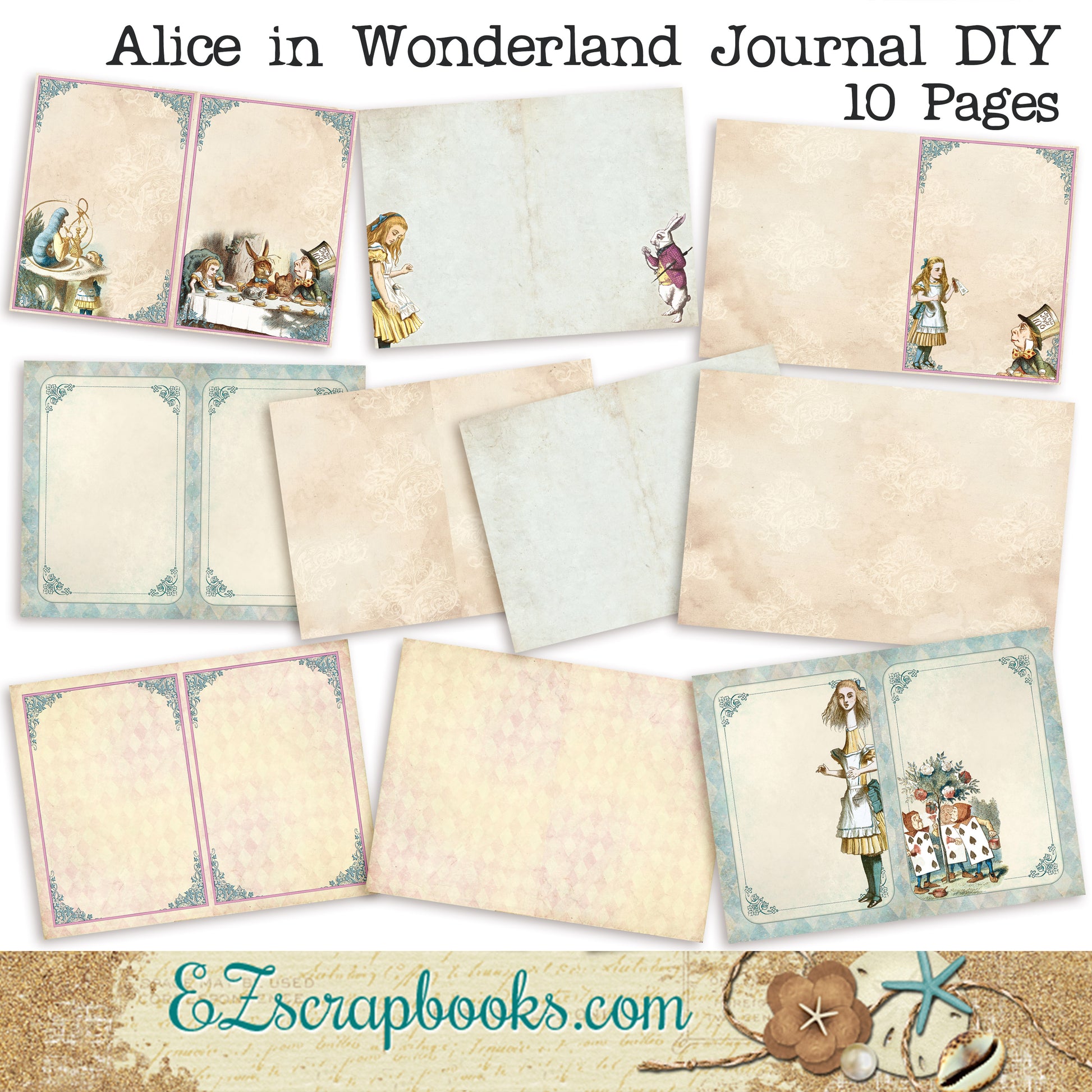 Alice in Wonderland Journal DIY - 7000 - EZscrapbooks Scrapbook Layouts Journals