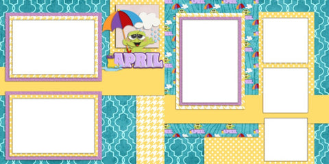 April - Digital Scrapbook Pages - INSTANT DOWNLOAD - EZscrapbooks Scrapbook Layouts Months of the Year, Spring - Easter