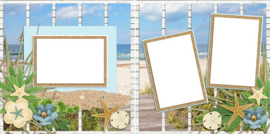 Beach Breezes- 2073 - EZscrapbooks Scrapbook Layouts Beach - Tropical, Kids, seasons, Summer, Vacation