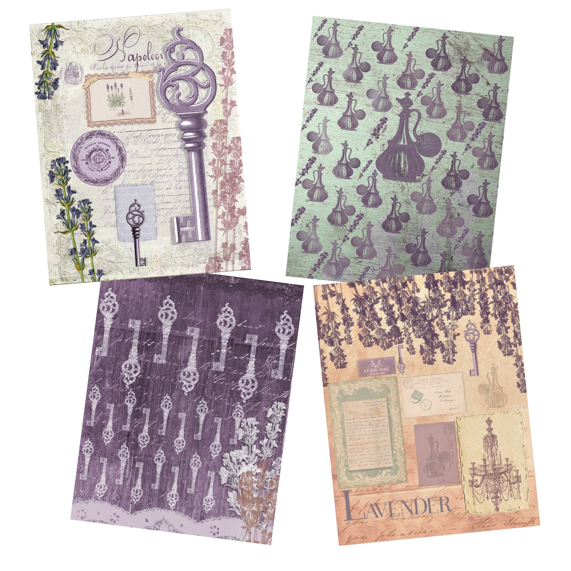 Shabby Lavender Paper Pack - 7208 - EZscrapbooks Scrapbook Layouts Journals