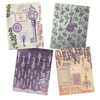 Shabby Lavender Paper Pack - 7208 - EZscrapbooks Scrapbook Layouts Journals