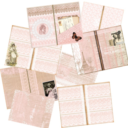 Shabby Elegant Lace Journal - 7209 - EZscrapbooks Scrapbook Layouts Heritage, Journals