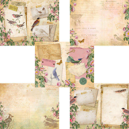 Vintage Birds Journal Pages - 7466