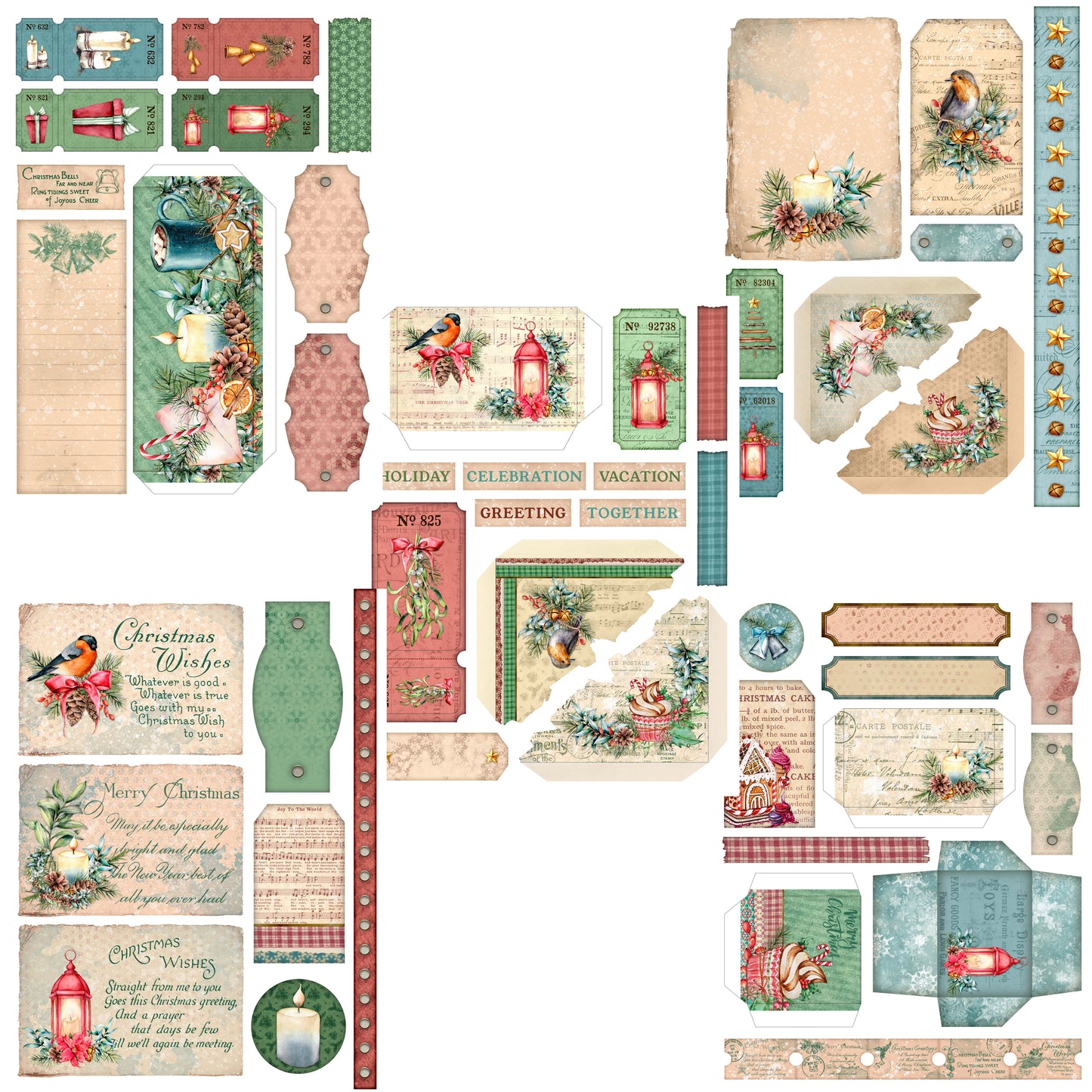 Cozy Christmas Embellishment Pack - 7588