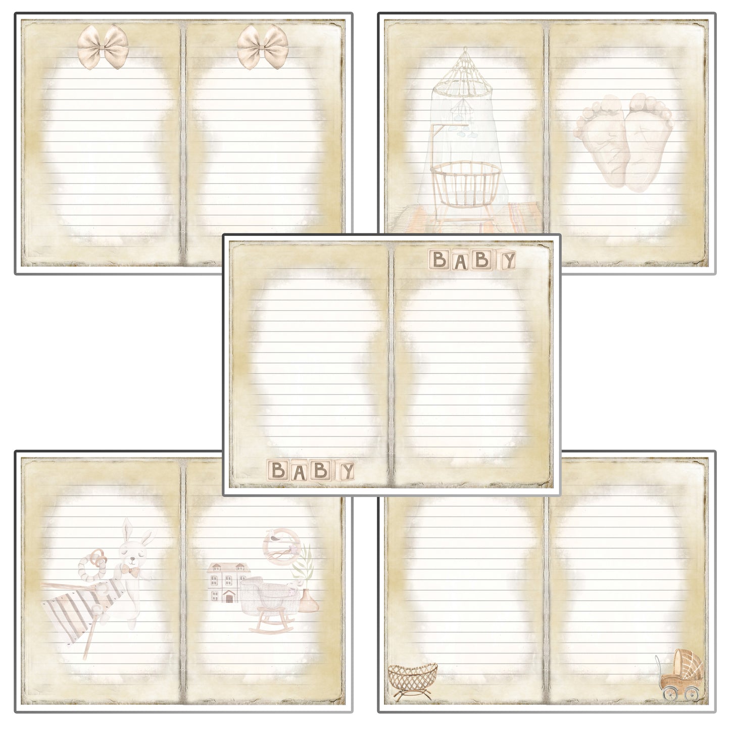 Baby Neutral Journal Pages - 7982