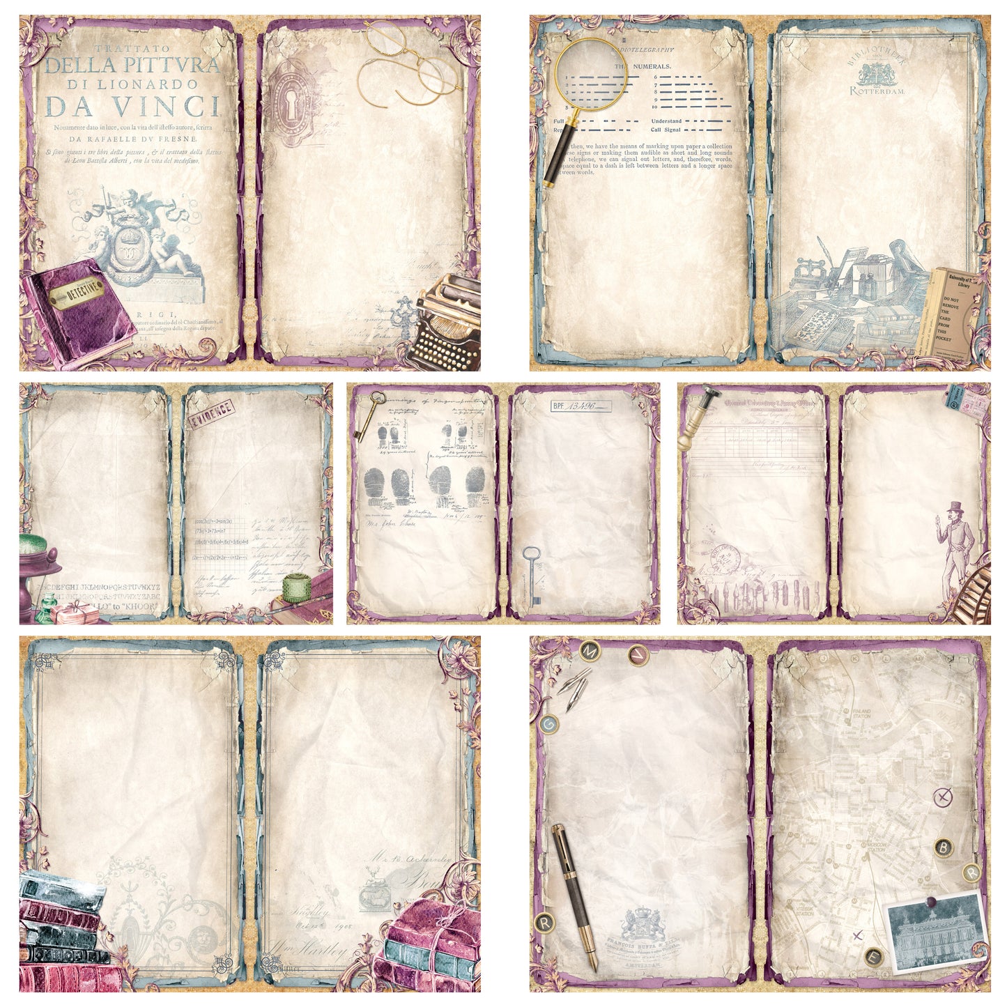 Mysterious Books Journal Pages - 7889