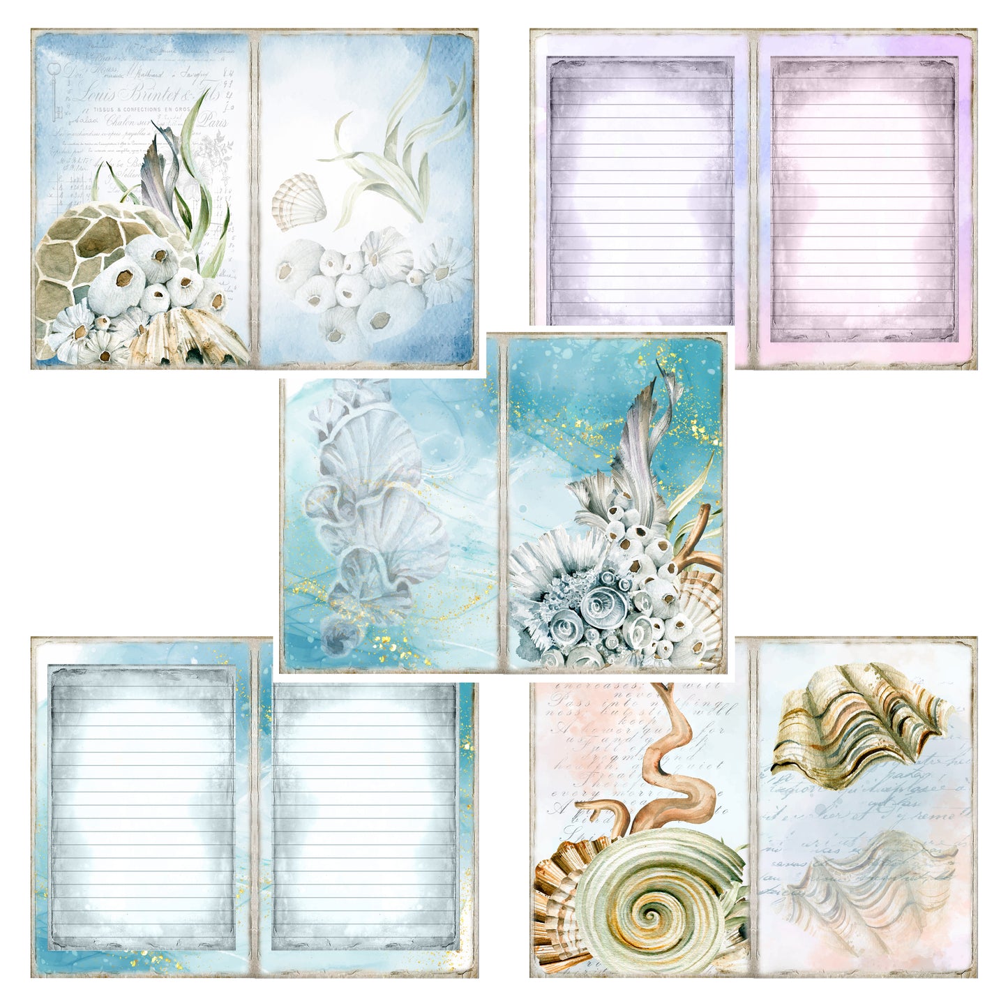 Serene Ocean Journal Pages - 23-7085