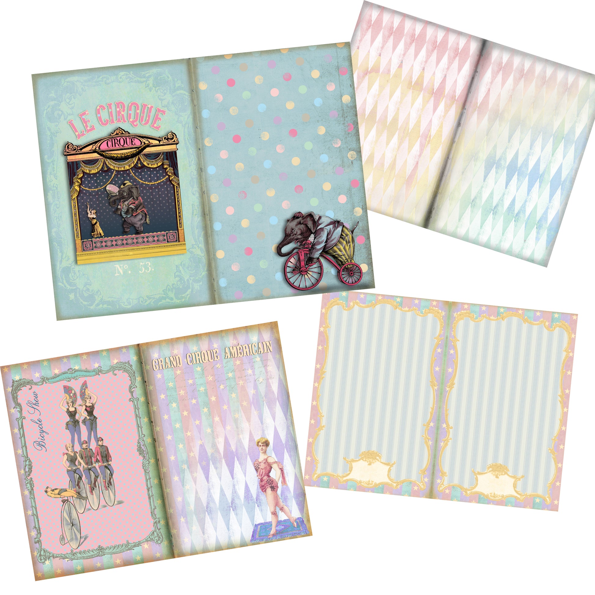 Vintage Circus Journal Kit - 7135 - EZscrapbooks Scrapbook Layouts Journals