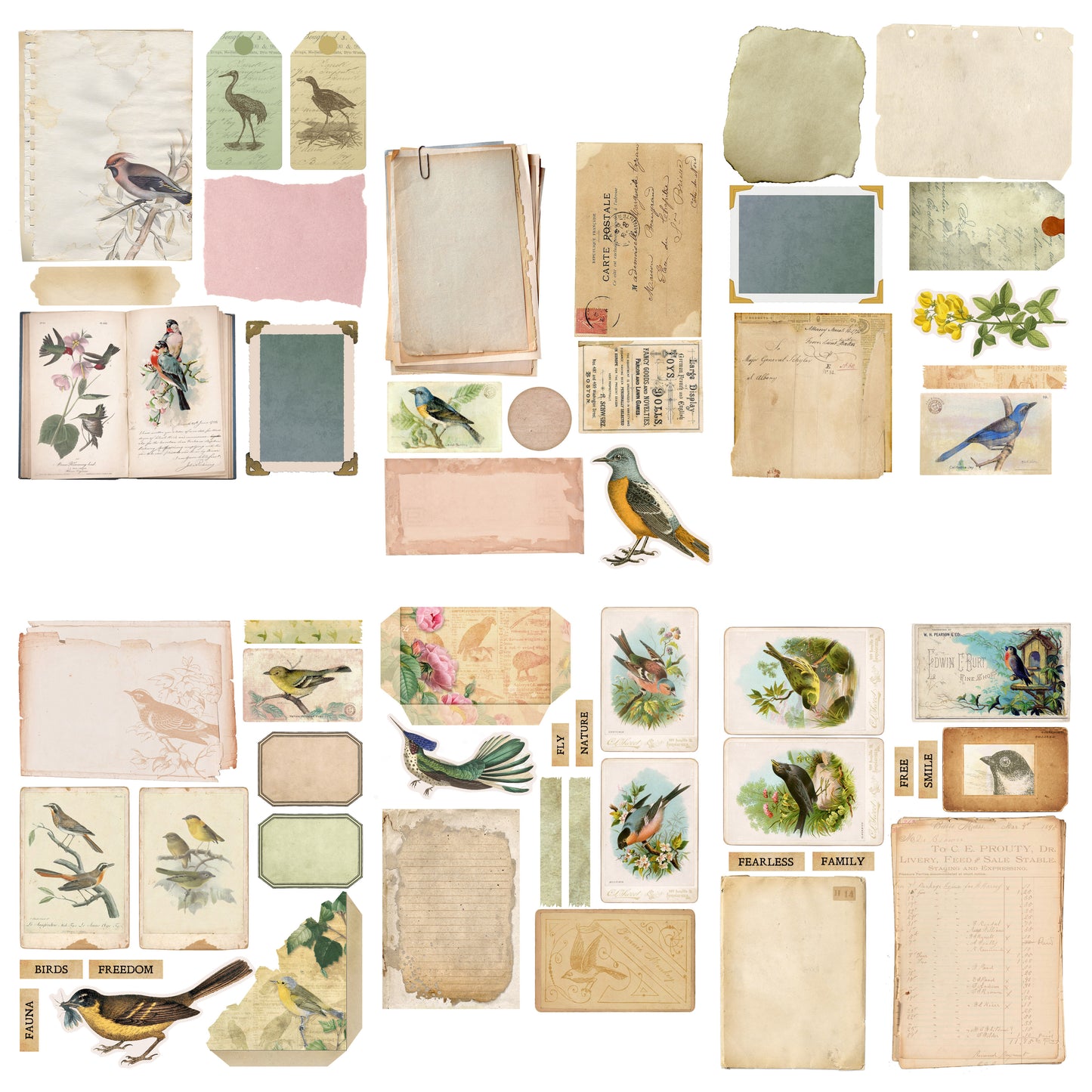 Vintage Birds Embellishment Pack - 7469