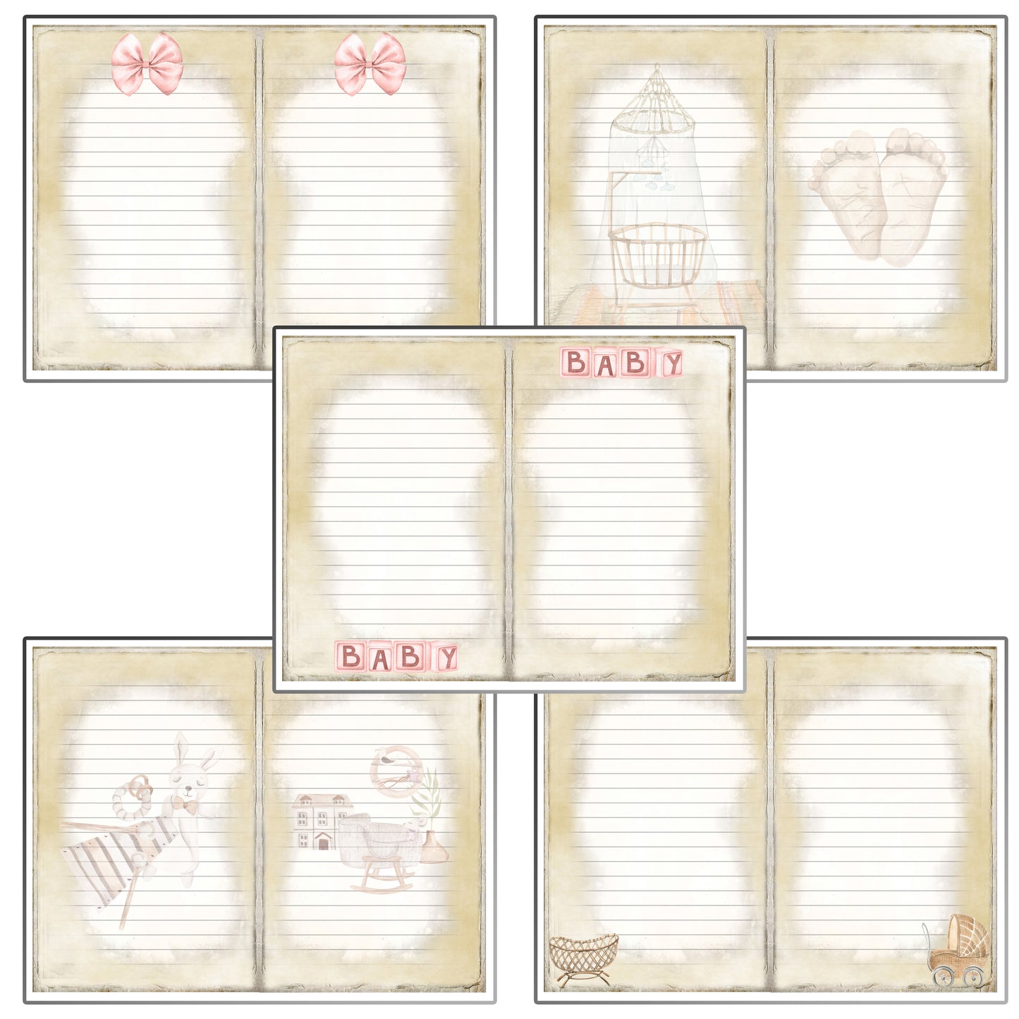 Baby Girl Journal Pages - 7980