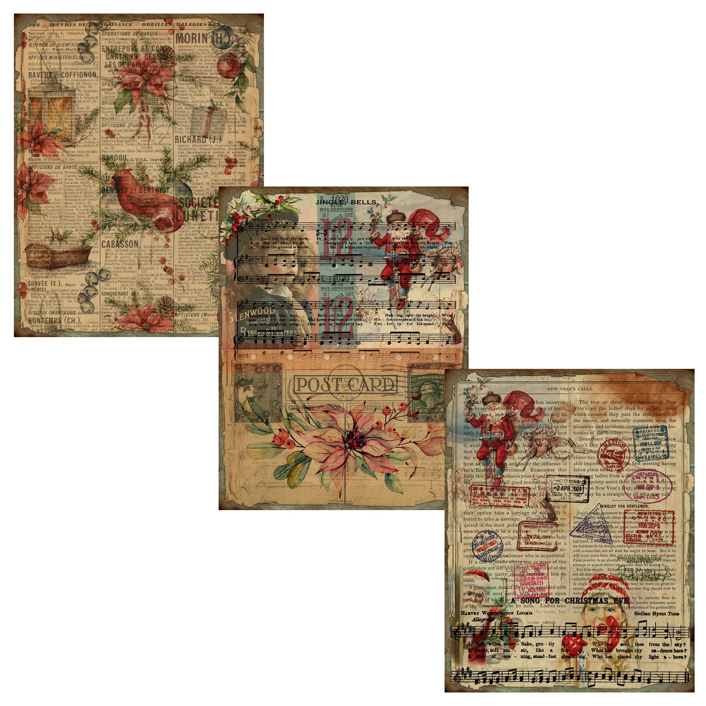 Grunge Christmas Paper Pack - 7958