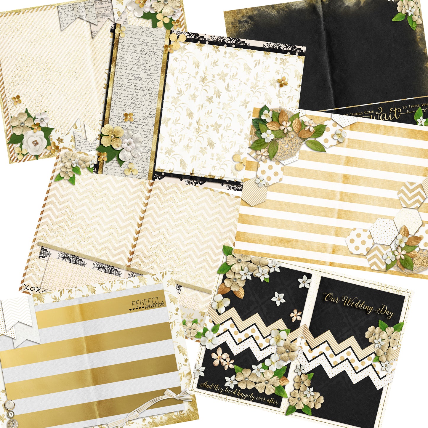 Wedding Day Journal Pack - 7294 - EZscrapbooks Scrapbook Layouts Journals