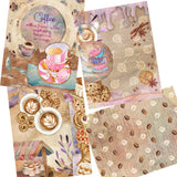 Coffee Watercolor Paper Pack - 7207 - EZscrapbooks Scrapbook Layouts Journals