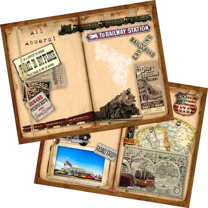 Travel Junkie Journal - 7023 - EZscrapbooks Scrapbook Layouts Journals, travel