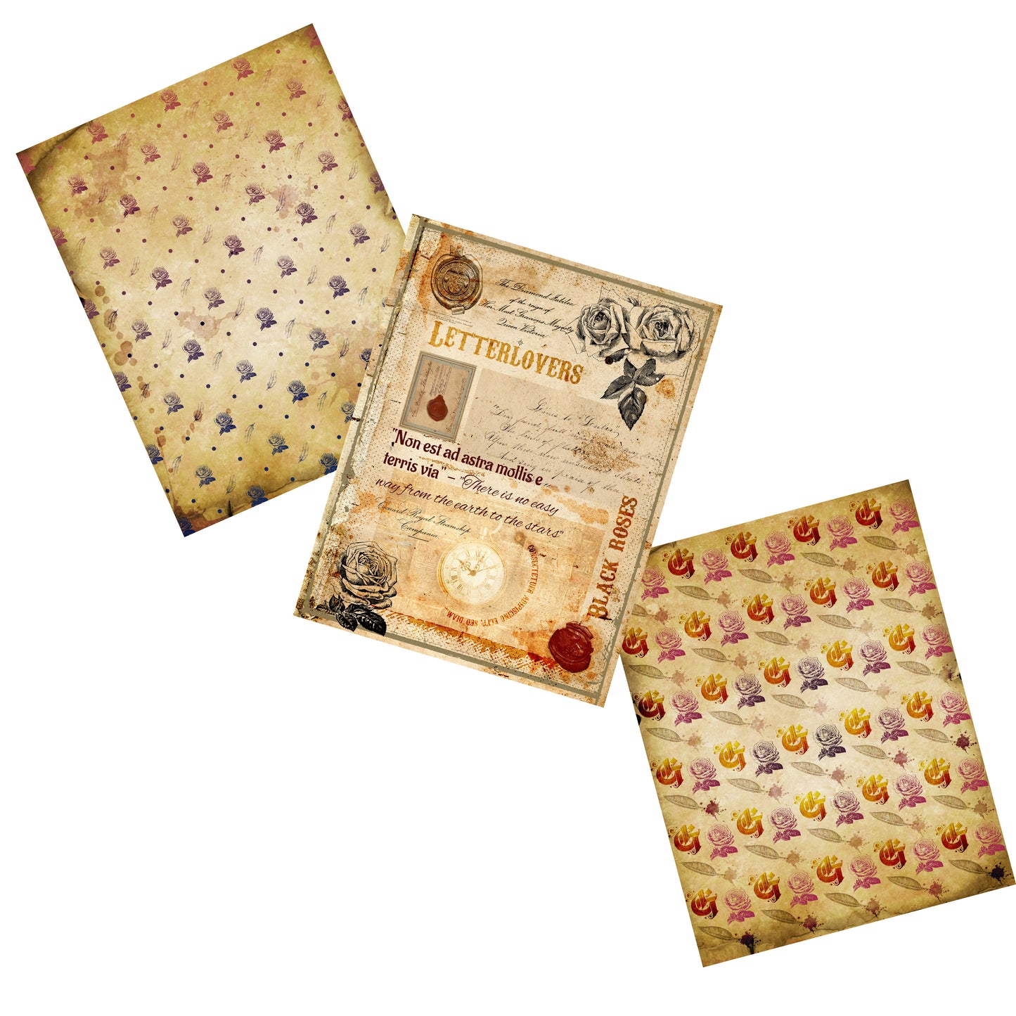 Vintage Writing Paper Pack - 7206 - EZscrapbooks Scrapbook Layouts Journals