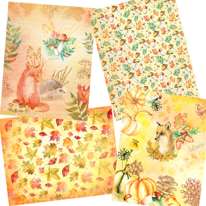 Autumn Watercolor Paper Pack - 7242 - EZscrapbooks Scrapbook Layouts Journals