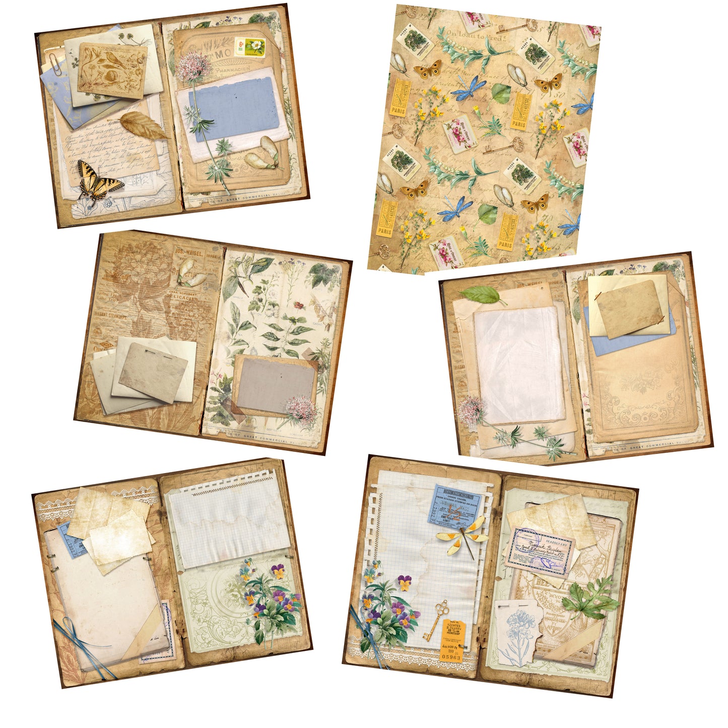 Botanical Compendium Junk Journal - 7144 - EZscrapbooks Scrapbook Layouts Journals