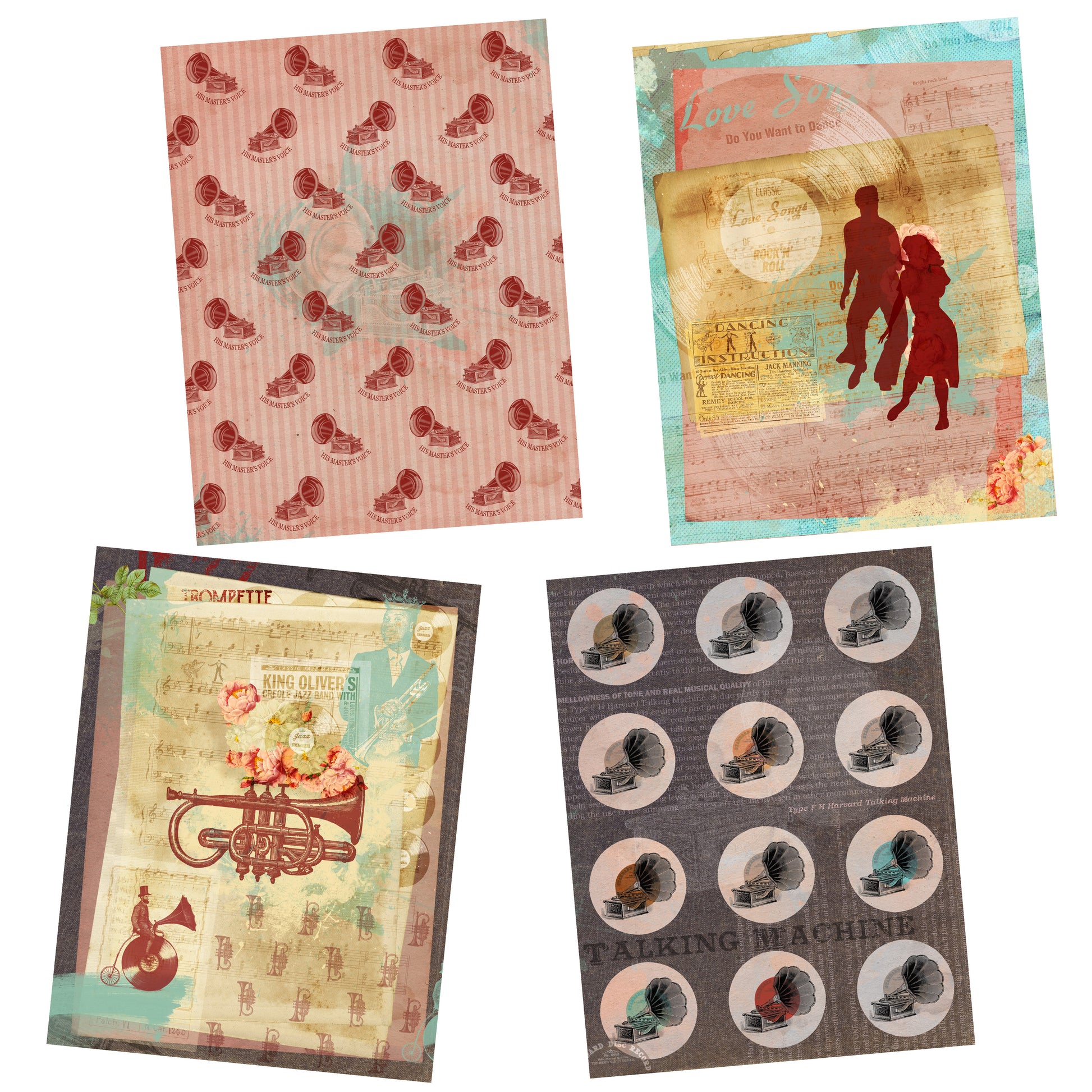 Vintage Music Paper Pack - 7194 - EZscrapbooks Scrapbook Layouts Journals