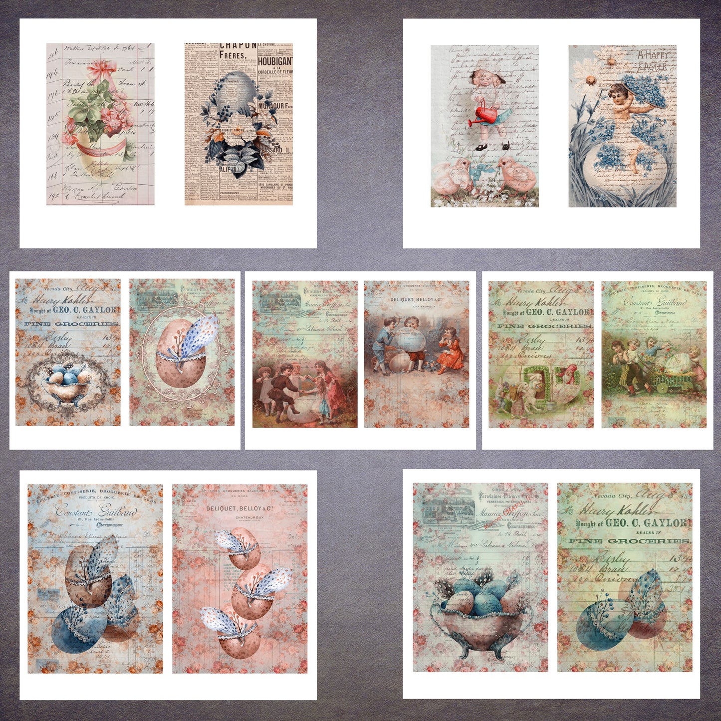 Shabby Vintage Small Easter Papers - 23-7176