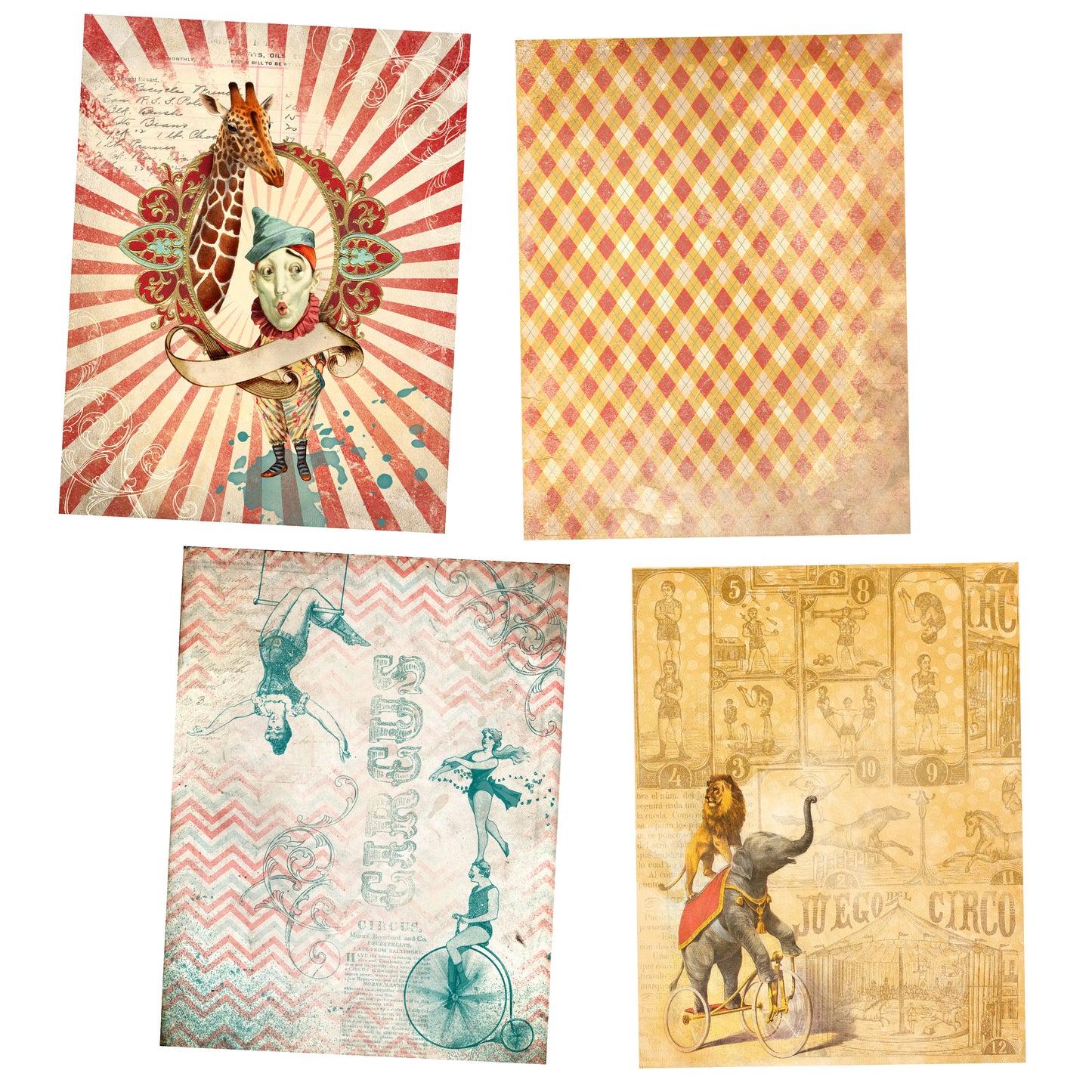 Vintage Circus Fun Paper Pack - 7168 - EZscrapbooks Scrapbook Layouts Journals