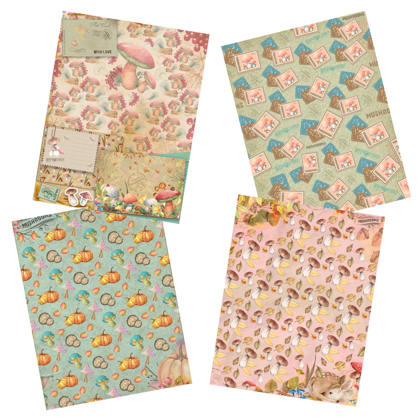 Majestic Mushrooms Paper Pack - 7259 - EZscrapbooks Scrapbook Layouts Journals