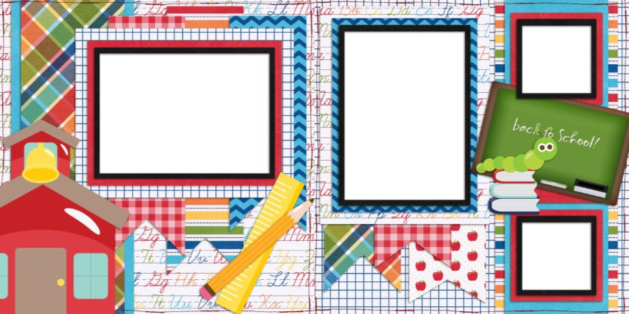 Back to School - Digital Scrapbook Pages - INSTANT DOWNLOAD - EZscrapbooks Scrapbook Layouts School