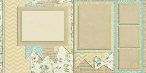 Banners in Beige - 306 - EZscrapbooks Scrapbook Layouts Baby - Toddler