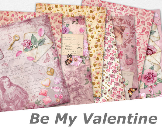 Be My Valentine Paper Pack - 7332 - EZscrapbooks Scrapbook Layouts Journals, Love - Valentine, paper pack