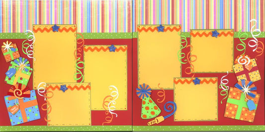 Birthday Streamers - 161 - EZscrapbooks Scrapbook Layouts Birthday