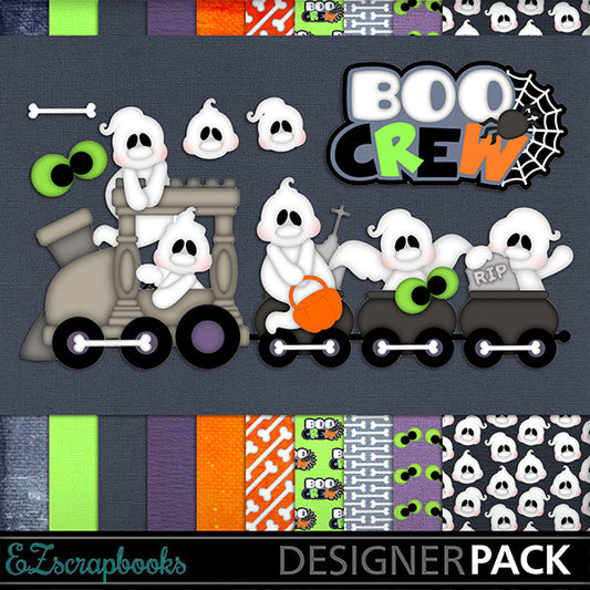 Boo Crew - Halloween - Digital Kit - INSTANT DOWNLOAD - EZscrapbooks Scrapbook Layouts Halloween, Kits