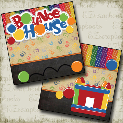 Bounce House NPM - 2292 - EZscrapbooks Scrapbook Layouts Birthday, Kids, Outside Play