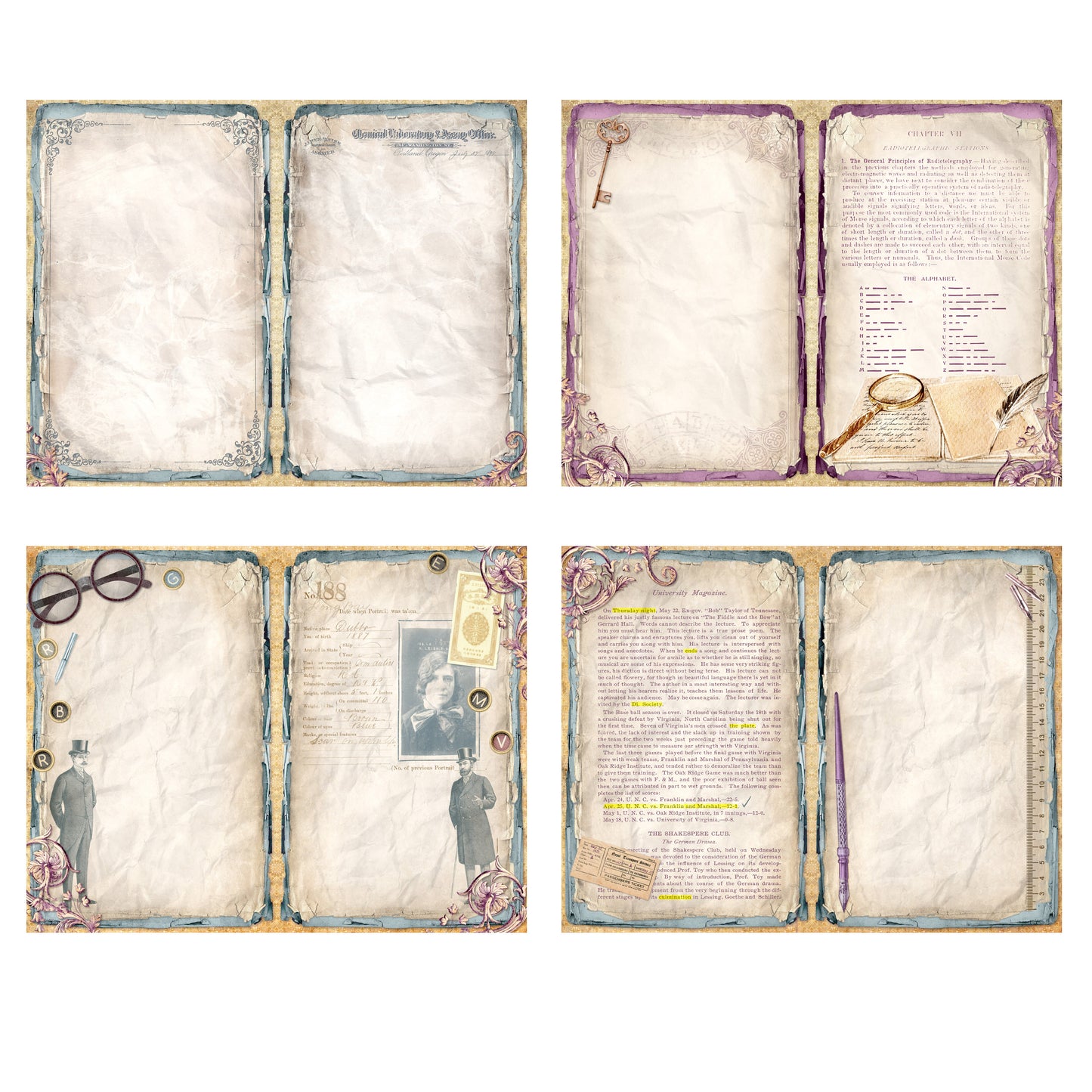 Mysterious Books Journal Pages - 7889