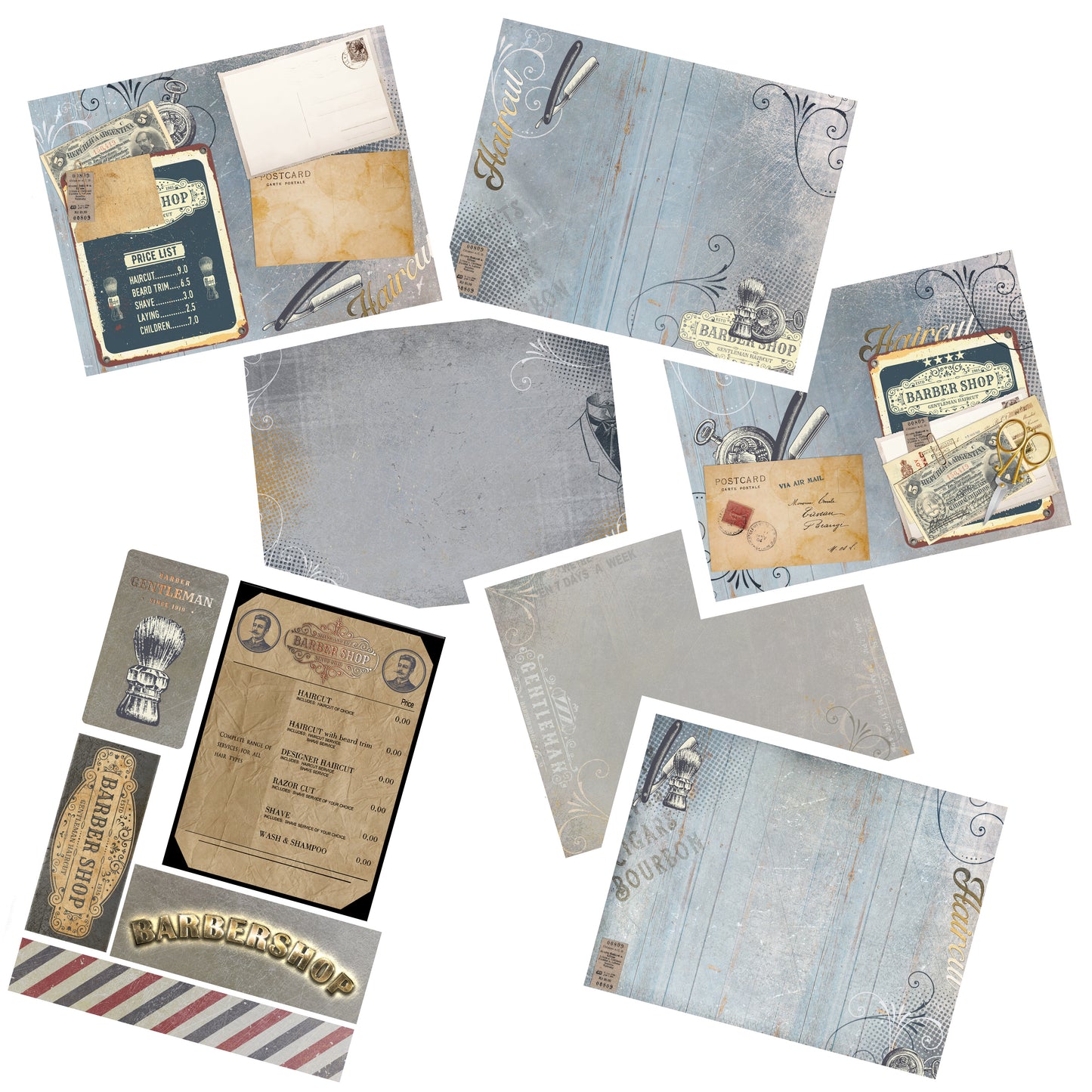The Barber Journal - 7247 - EZscrapbooks Scrapbook Layouts Heritage, Journals