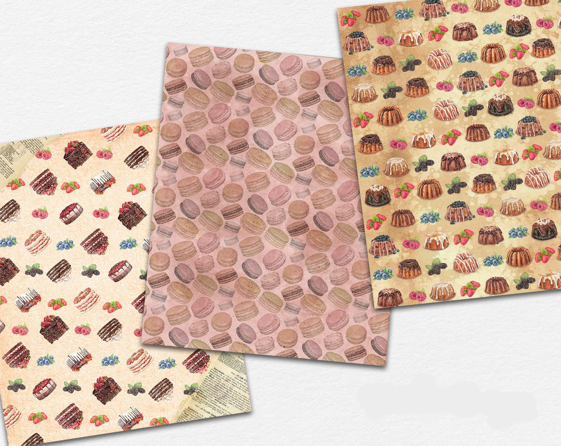 Delicious Desserts Paper Pack - 7330 - EZscrapbooks Scrapbook Layouts Foods, Journals, paper pack