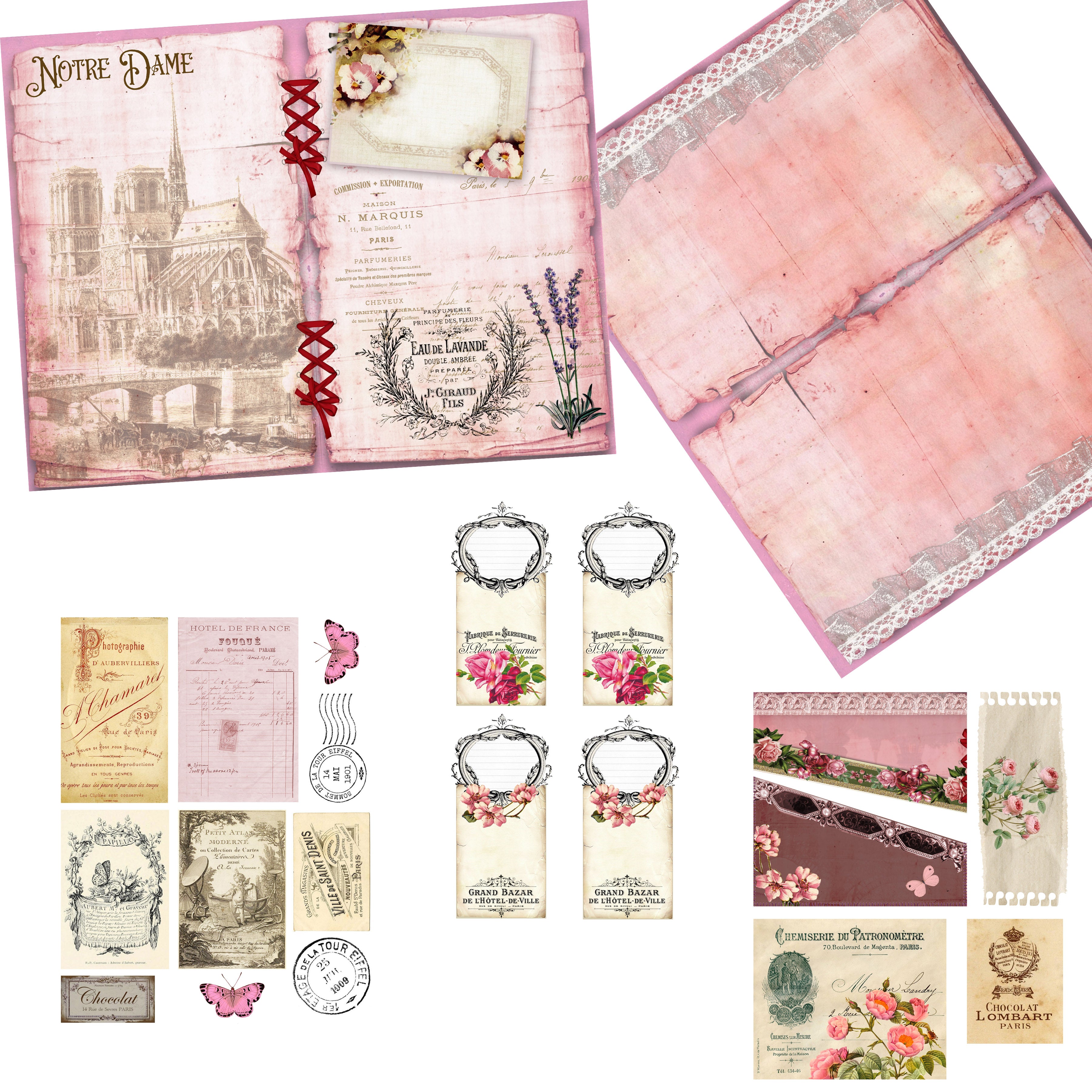 Pink Paris Junk Journal Kit - 7105 – EZscrapbooks