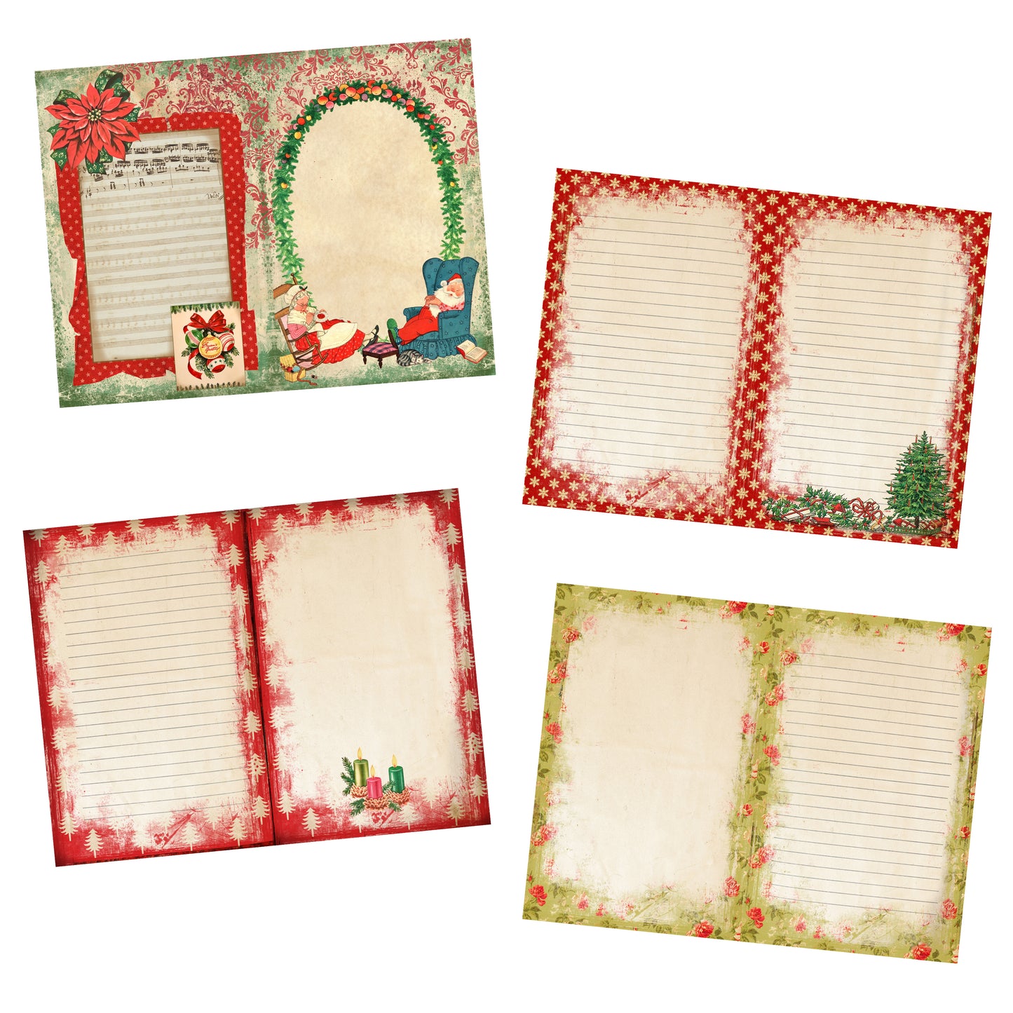 Vintage Christmas Journal Kit - 7134 - EZscrapbooks Scrapbook Layouts Christmas, Journals