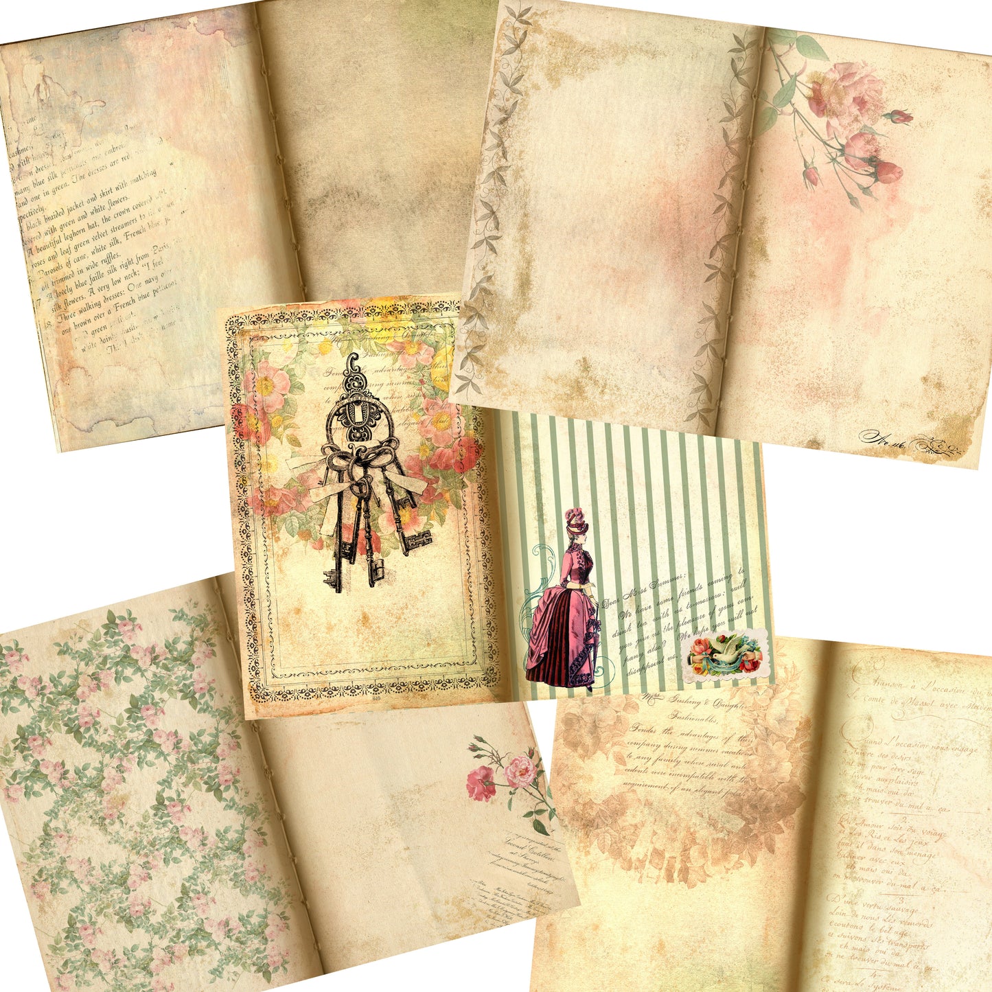 Vintage Lady Journal Kit - 7108 - EZscrapbooks Scrapbook Layouts Journals, Vintage