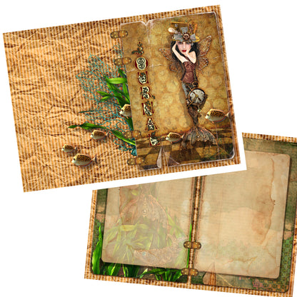 Steampunk Mermaid Journal DIY - 7087 - EZscrapbooks Scrapbook Layouts Journals