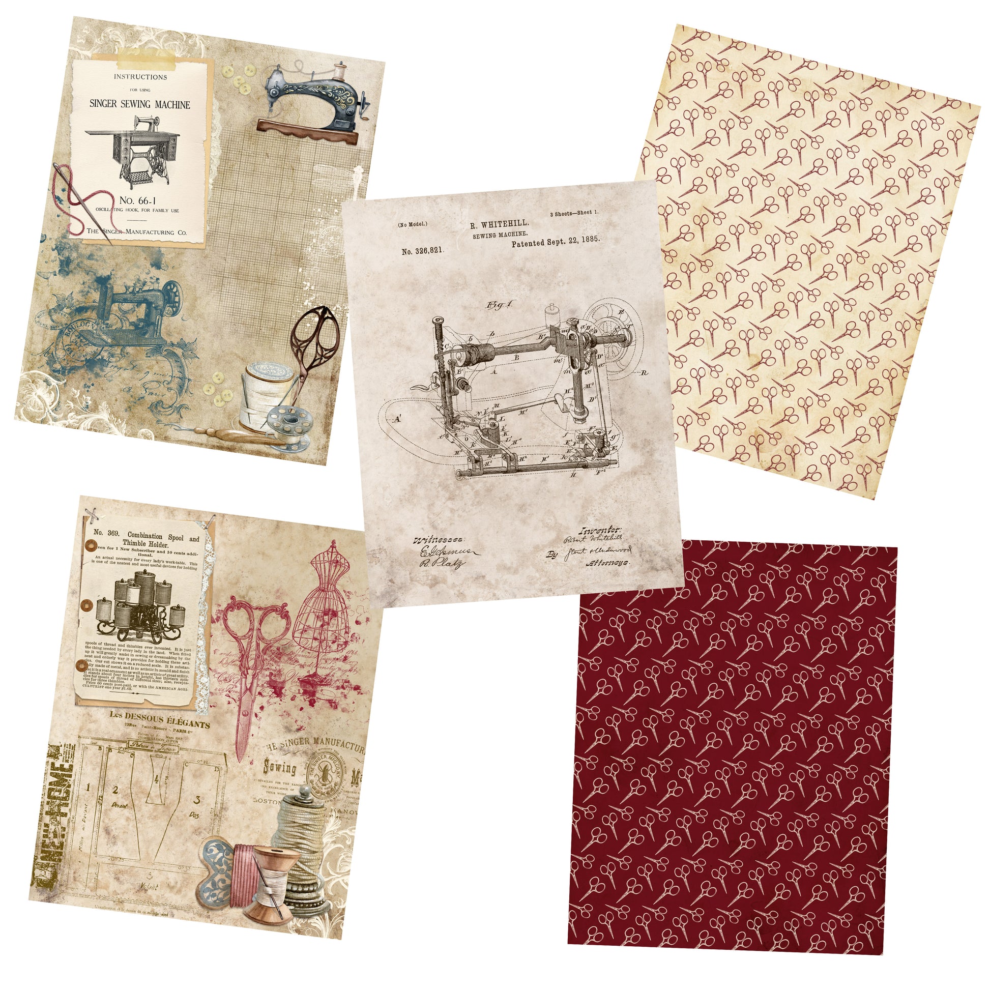 Mad About Sewing Journal Paper Pack - 7148 - EZscrapbooks Scrapbook Layouts Journals, Sewing