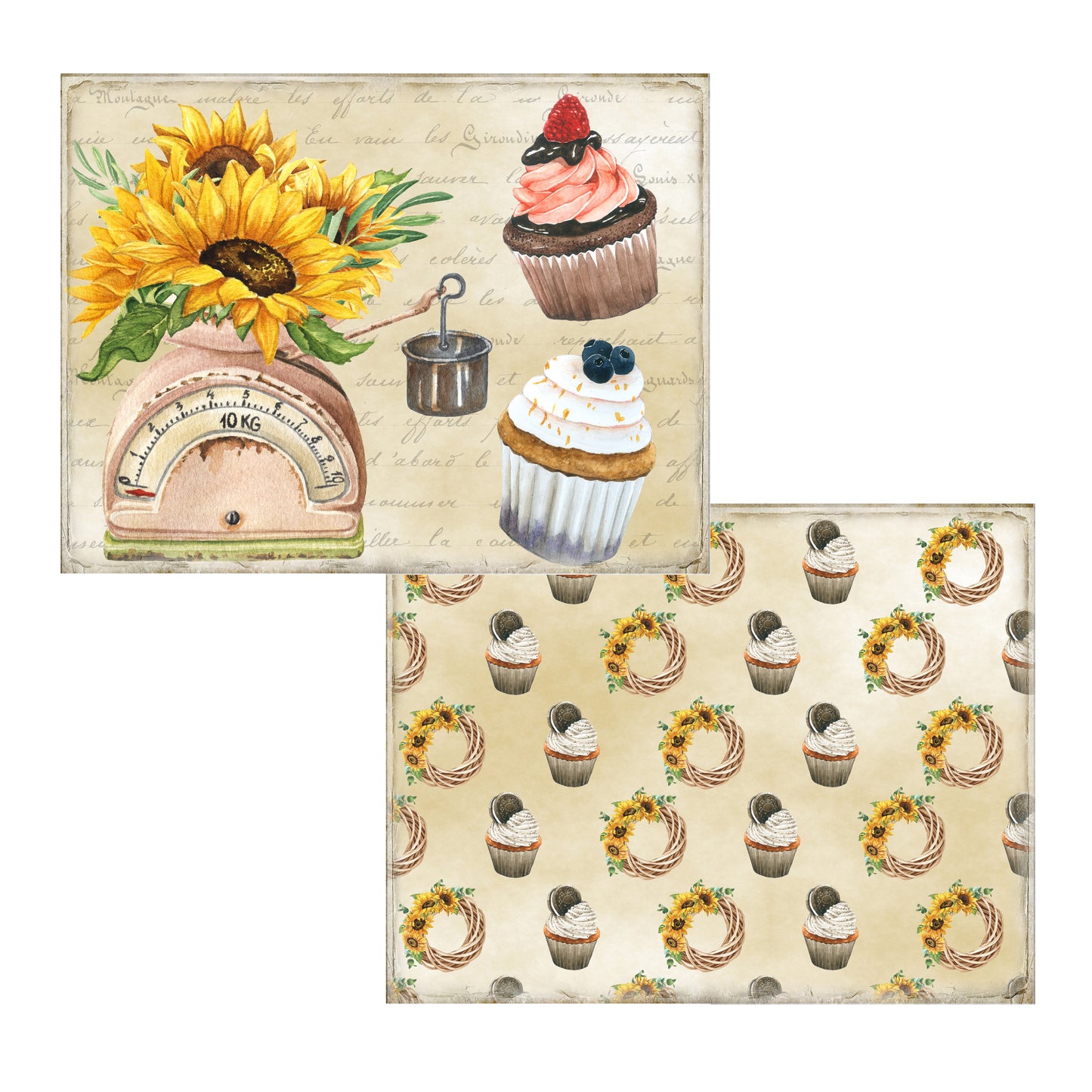 Cupcakes & Sunflowers Journal Pages - 23-7011