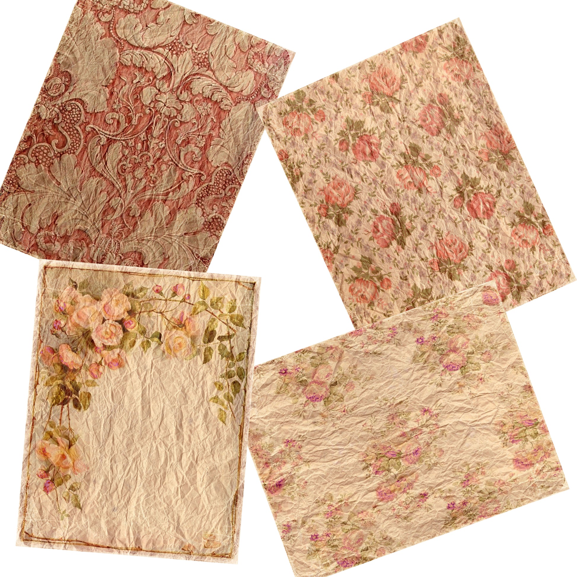 Pink Floral Journal Paper Pack - 7100 - EZscrapbooks Scrapbook Layouts Journals