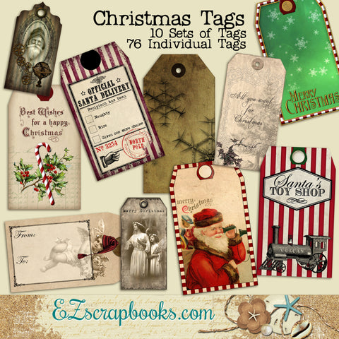 Christmas Tag Set - EZscrapbooks Scrapbook Layouts Christmas