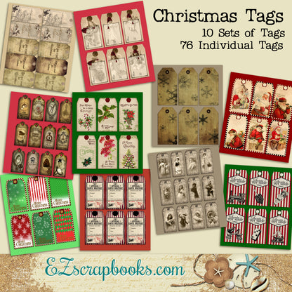 Christmas Tag Set - EZscrapbooks Scrapbook Layouts Christmas