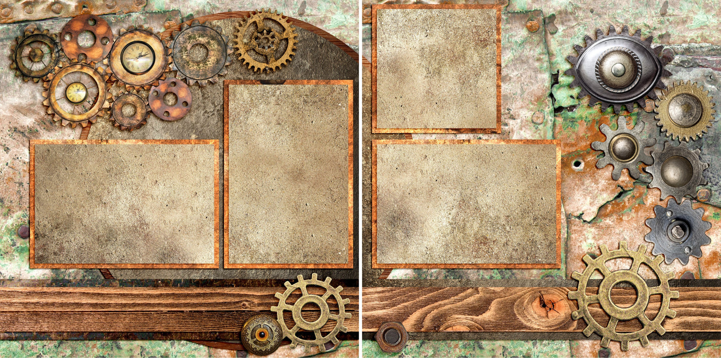 Steampunk:4 - 3716 - EZscrapbooks Scrapbook Layouts Steampunk