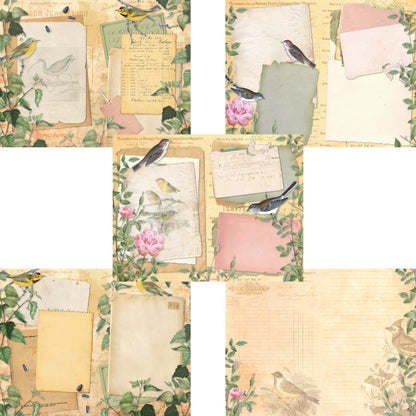 Vintage Birds Journal Pages - 7466