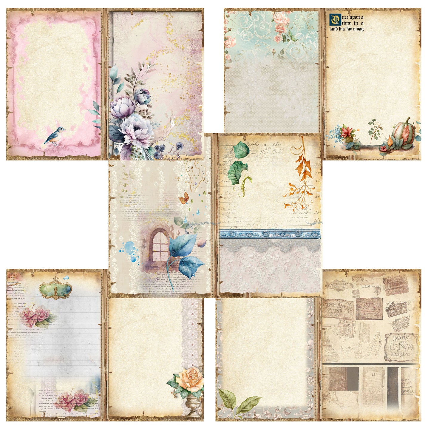 Shabby Princess in Blue Blank Pages - 23-7157