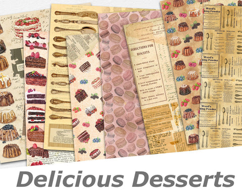 Delicious Desserts Paper Pack - 7330 - EZscrapbooks Scrapbook Layouts Foods, Journals, paper pack