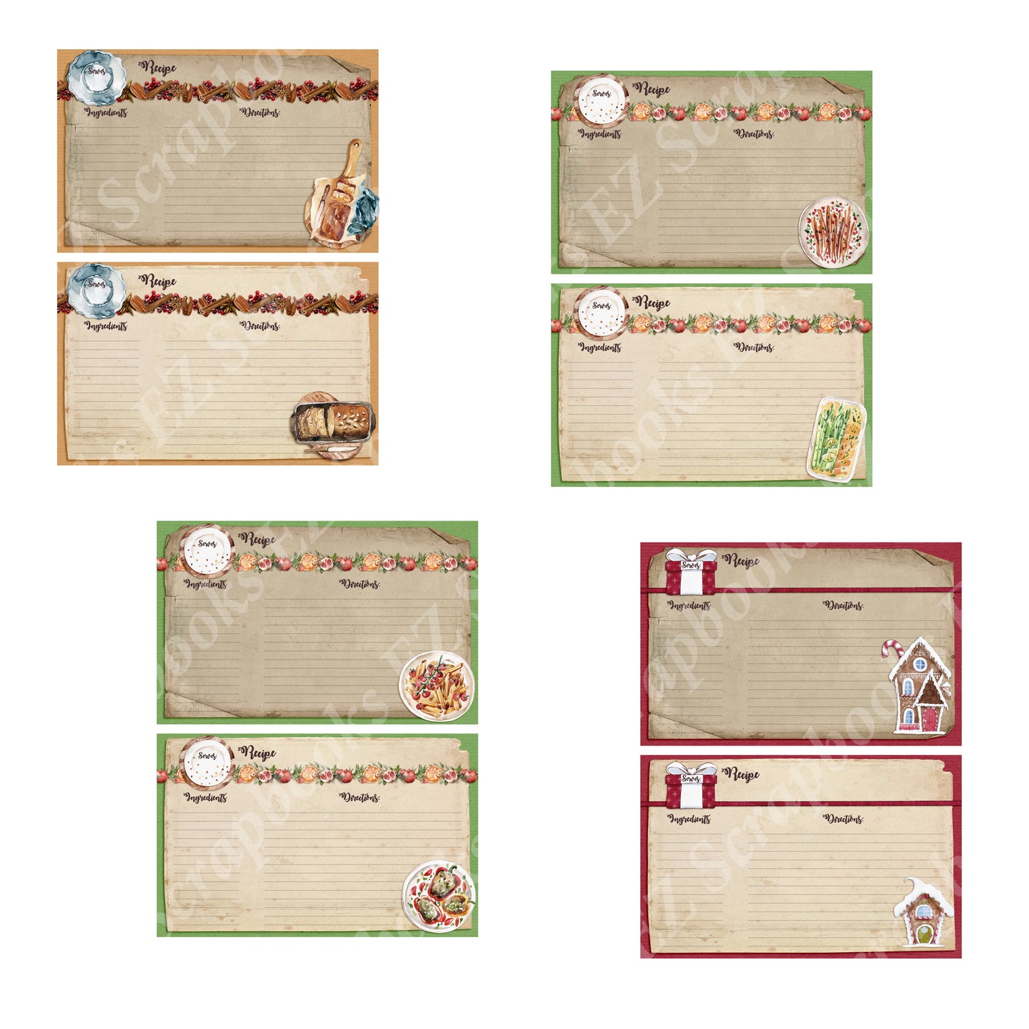 Holiday Recipe Card Pack - 7605